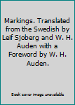 Hardcover Markings. Translated from the Swedish by Leif Sjoberg and W. H. Auden with a Foreword by W. H. Auden. Book