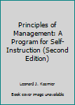 Paperback Principles of Management: A Program for Self-Instruction (Second Edition) Book