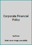 Hardcover Corporate Financial Policy Book