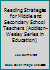 Reading Strategies for Middle and Secondary School Teachers (Addison-Wesley series in education) 0201003163 Book Cover