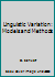 Linguistic Variation: Models and Methods 0126188505 Book Cover