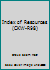 Index of Resources 0781000513 Book Cover