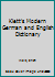 Dic Klett's Modern German and English Dictionary (Klett's) 0844228729 Book Cover