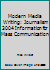 Modern Media Writing: Journalism 3004 Information for Mass Communication 0495274860 Book Cover