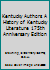 Kentucky Authors A History of Kentucky Literature 175th Anniversary Edition B001PBSP9Q Book Cover