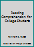 Reading Comprehension for College Students 0840334303 Book Cover
