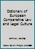 Dictionary of European Comparative Law and Legal Culture 0754646874 Book Cover