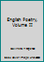 English Poetry, Volume II B007FK5SLO Book Cover