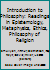 Introduction to Philosophy: Readings in Epistemology, Metaphysics, Ethics, Philosophy of Religion B000Y1DOS0 Book Cover