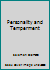 Personality and Temperment B002OMYAT4 Book Cover