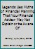 Legends Lies Myths of Financial Planning That Your Financial Advisor May Not Explain or be Aware Of 0969910142 Book Cover