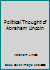 Political Thought of Abraham Lincoln B00194HI6K Book Cover