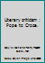 Literary criticism : Pope to Croce. B007T2CDTS Book Cover