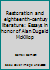 Restoration and eighteenth-century literature: Essays in honor of Alan Dugald McKillop (Rice Umiversity.Semicentennial publications) B0000CM3VZ Book Cover