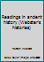 Readings in ancient history (Webster's histories) B00085OGDE Book Cover