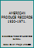 AMERICAN PRODUCE RECORDS 1930-1971. B0032O4BTC Book Cover