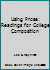 Using Prose: Readings for College Composition B000L33WP6 Book Cover