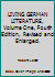 LIVING GERMAN LITERATURE, Volume One, Fourth Edition, Revised and Enlarged. B001QGJVYI Book Cover