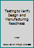 Testing to Verify Design and Manufacturing Readiness (Practical Engineering Guides for Managing Risks) 0070025665 Book Cover