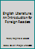English Literature: An Introduction For Foreign Readers 0333142810 Book Cover
