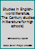 Studies in English-world literature, B00085I6WG Book Cover