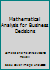 Mathematical Analysis for Business Decisions B004F1KJCE Book Cover