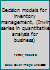 Decision models for inventory management, (Irwin series in quantitative analysis for business) B0007DMQZ2 Book Cover